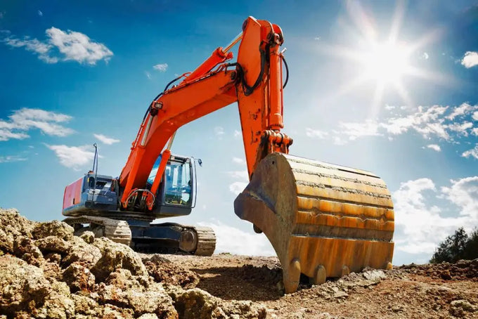 Bagger im Einsatz auf der Baustelle